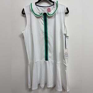 Classic Prep Tennis Sleeveless Dress with Green Trim, NWT. Size XL.